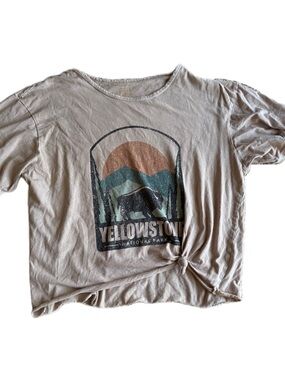 Caution To The Wind Tan Yellowstone Graphic Tee